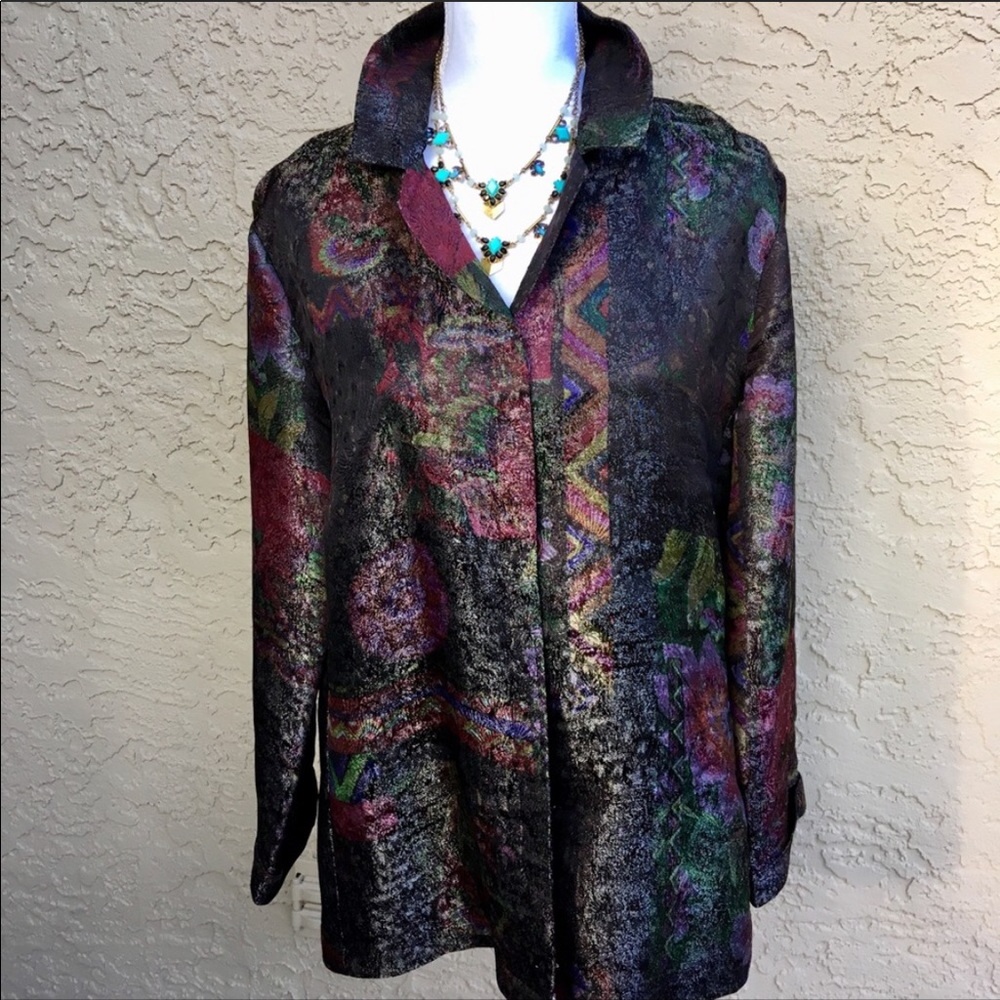 Chico’s Black, silver, pink Jacket